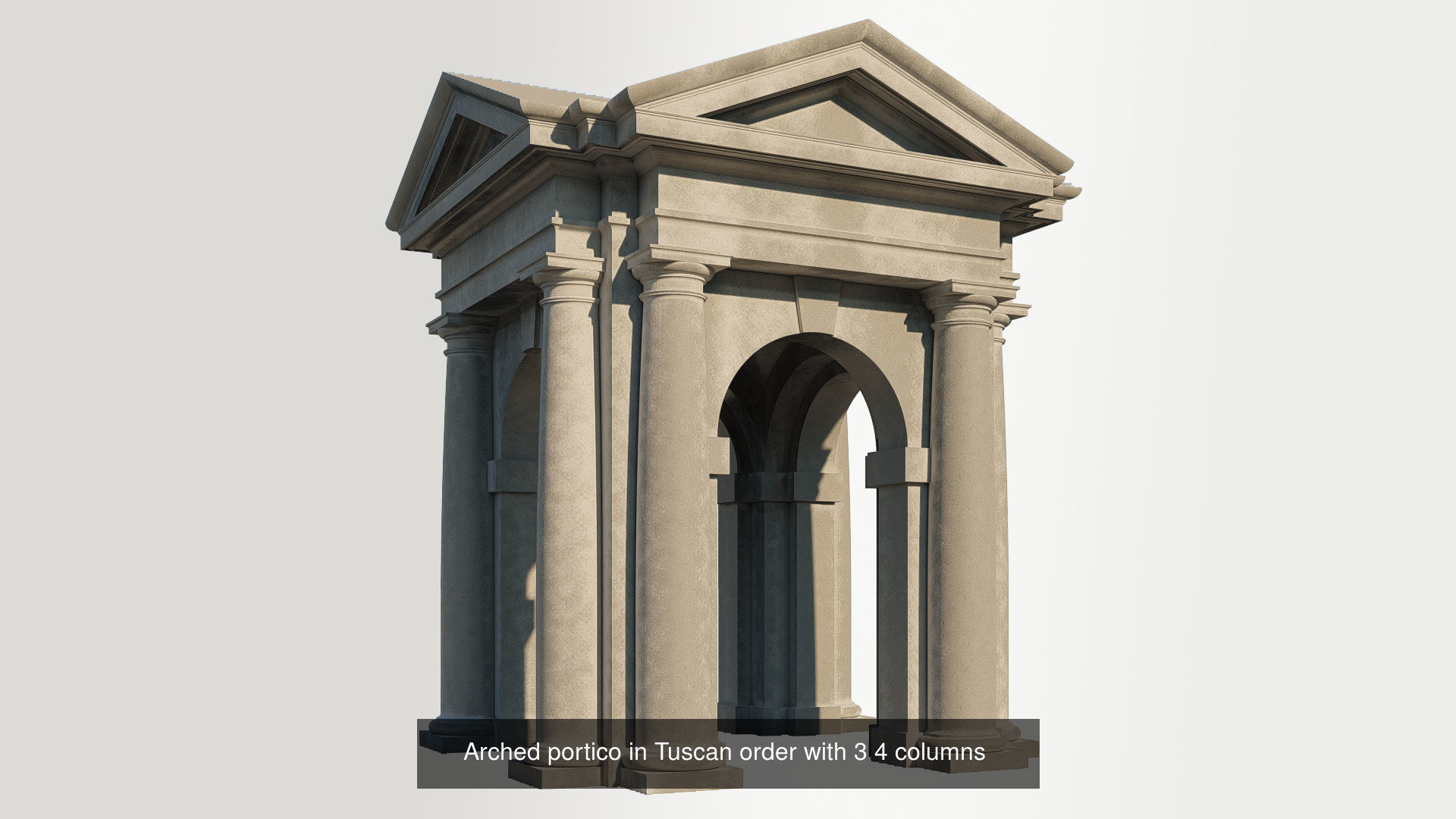 gazebo Arched portico in Tuscan orde on Vignola 3D Model Collection_5