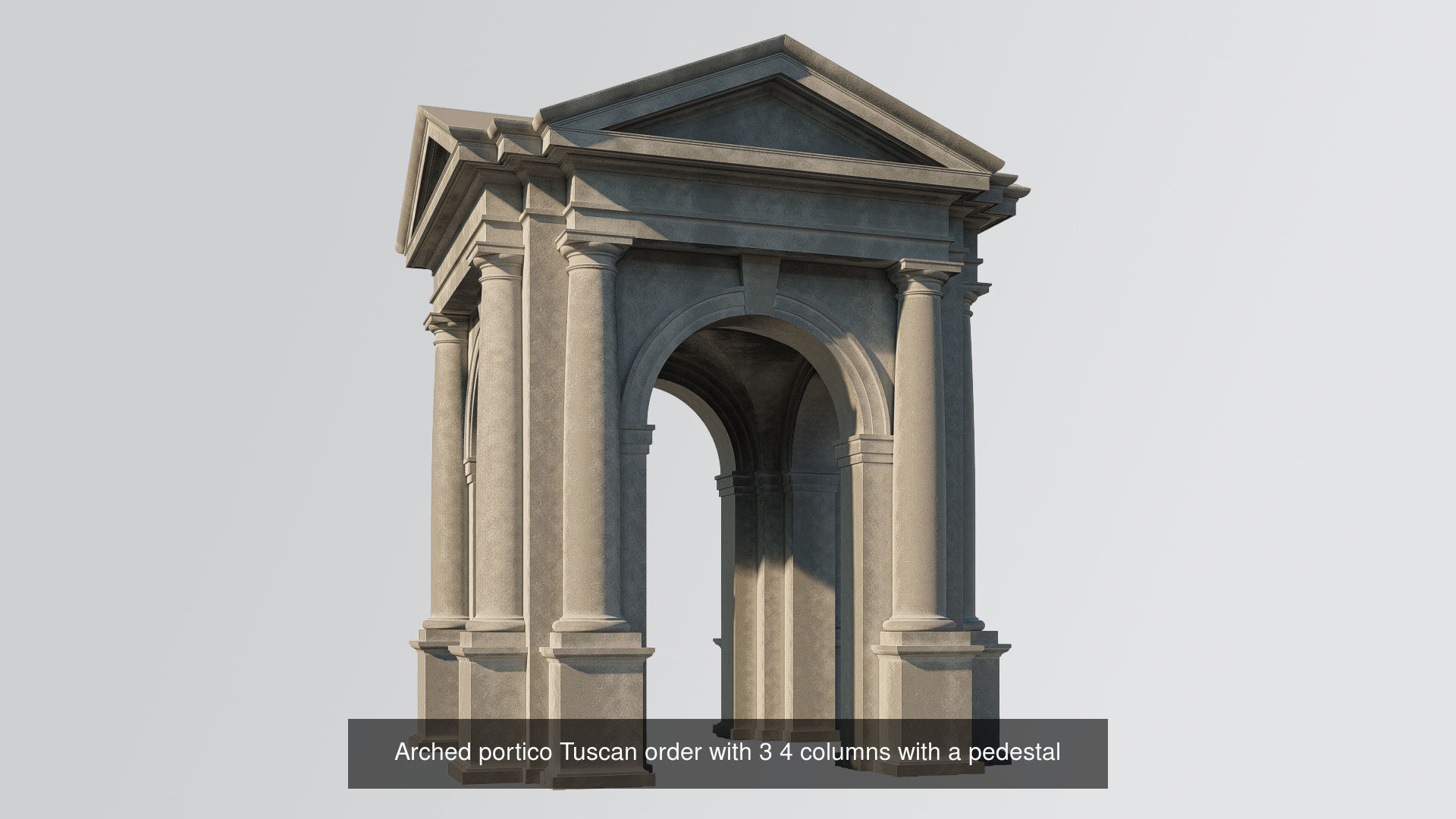 gazebo Arched portico in Tuscan orde on Vignola 3D Model Collection_3