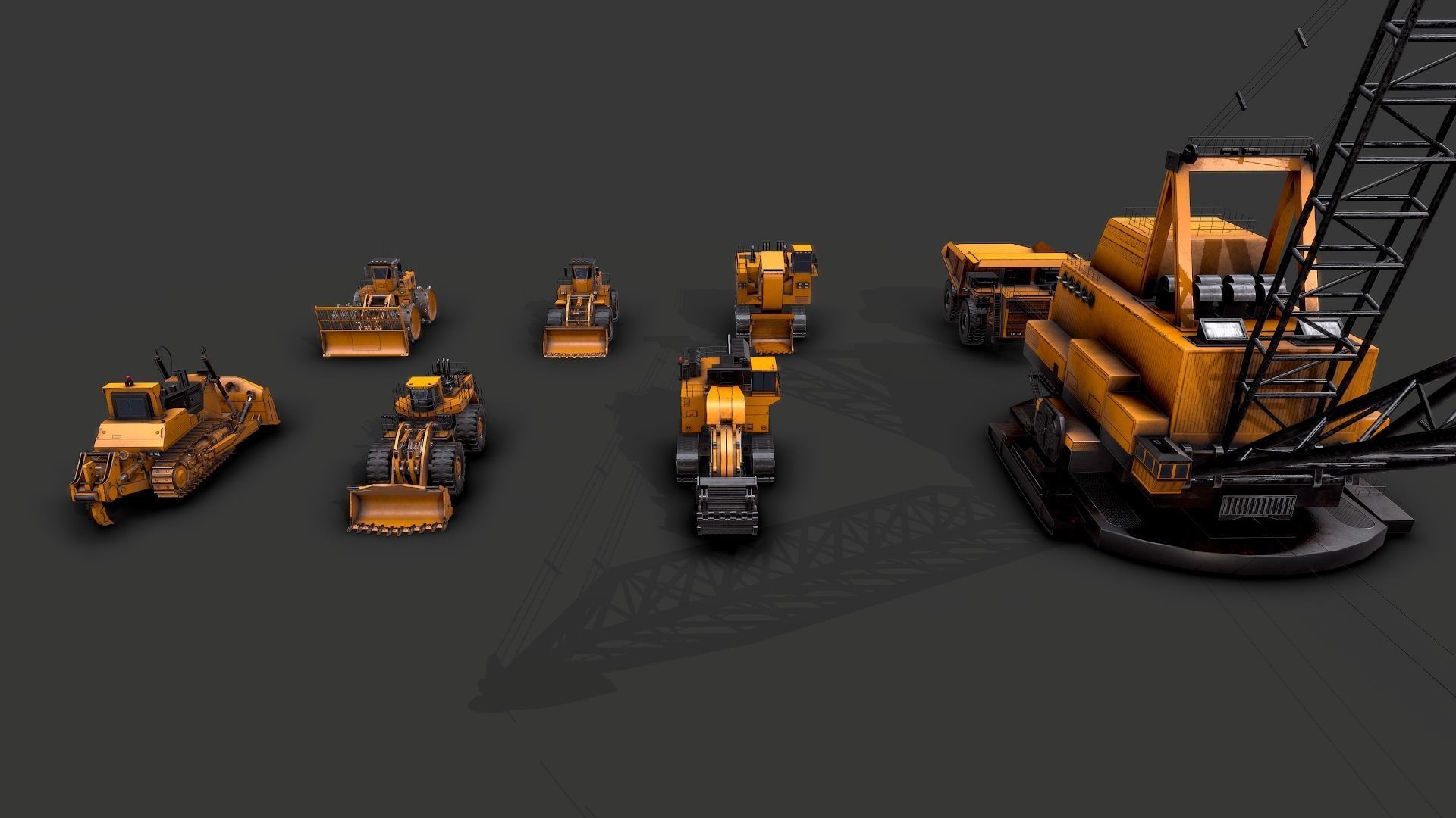 Old Construction and Mining Machines 3D Model Collection_12