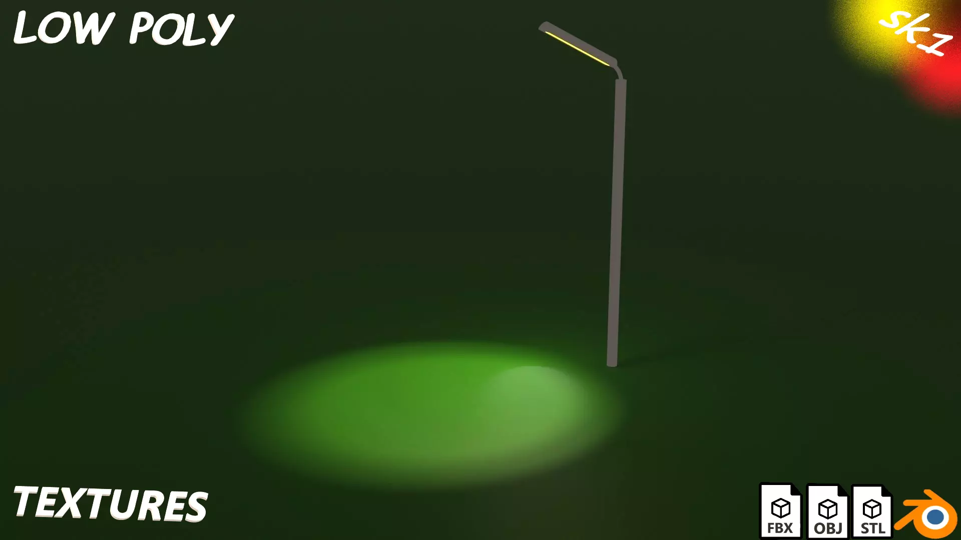 simple Street lights Low-poly 3D model_0