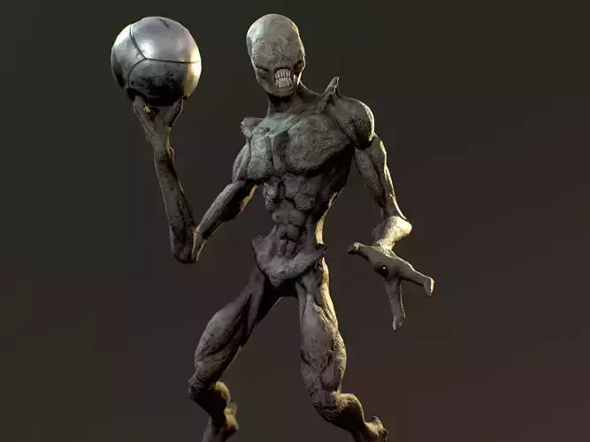 Demon Creature with Weapon - 25 animations 2 skins Free low-poly 3D model