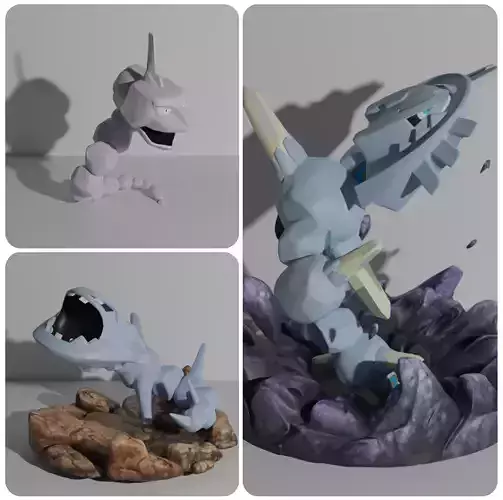 Onyx Steelix and Mega-Steelix 3D print model 3D print model
