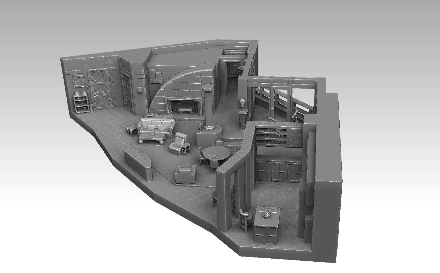 Sit Com Set 3D print model_8