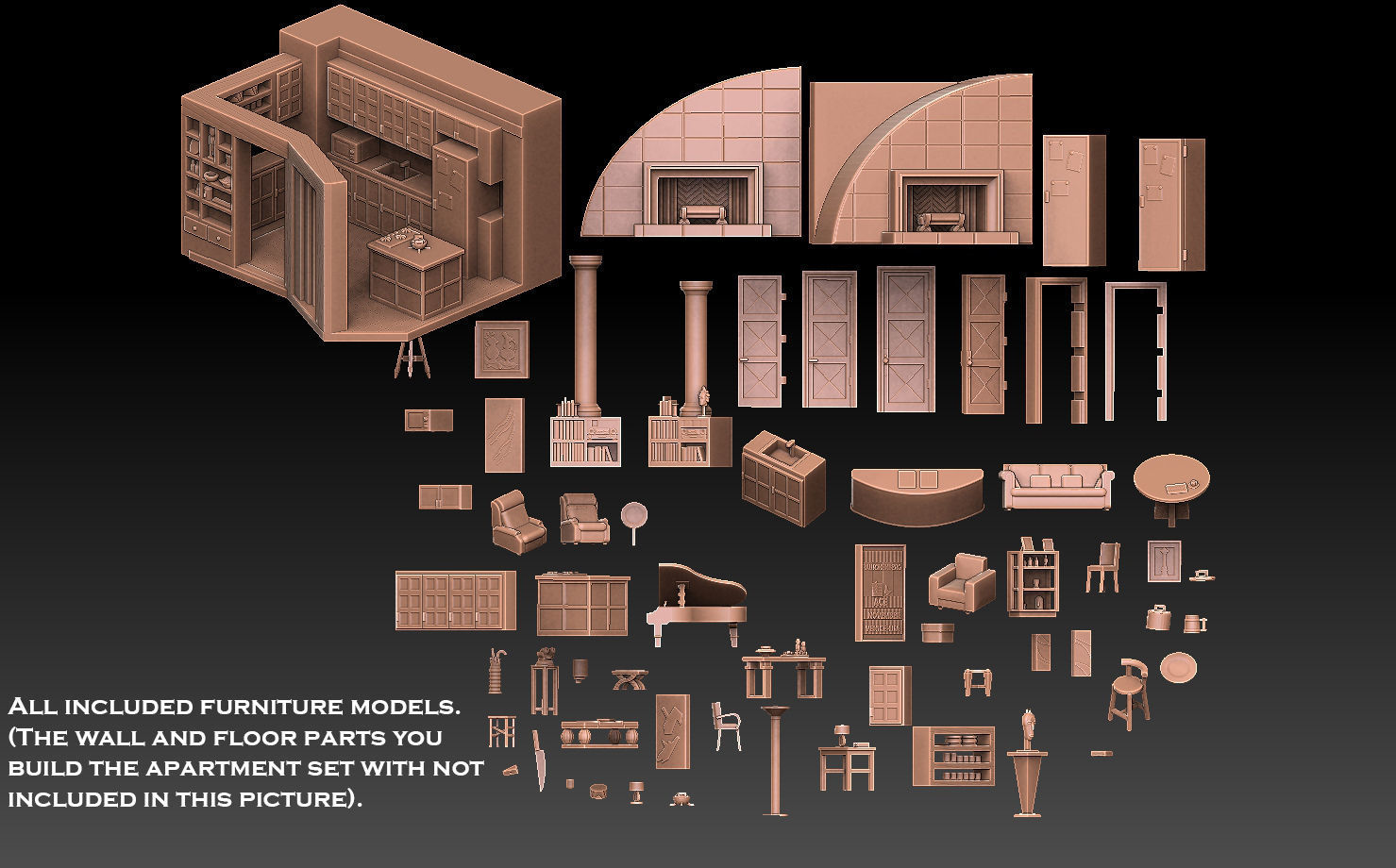 Sit Com Set 3D print model_4