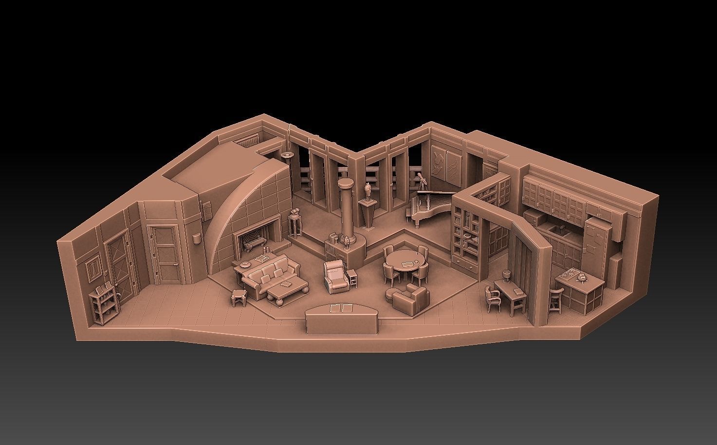 Sit Com Set 3D print model_14