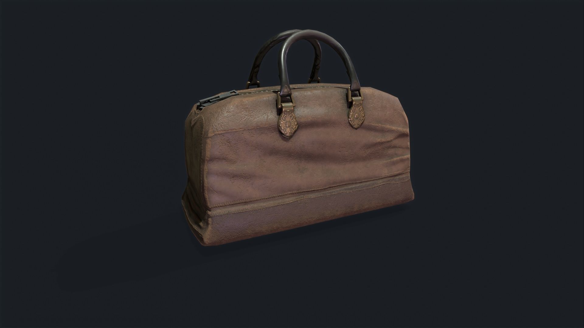 retro HandBag Low-poly 3D model_3