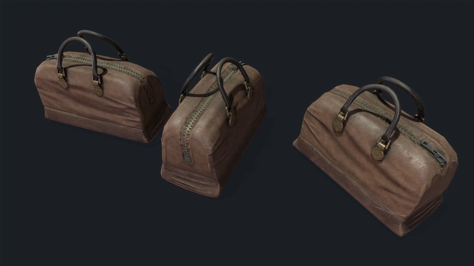 retro HandBag Low-poly 3D model_4