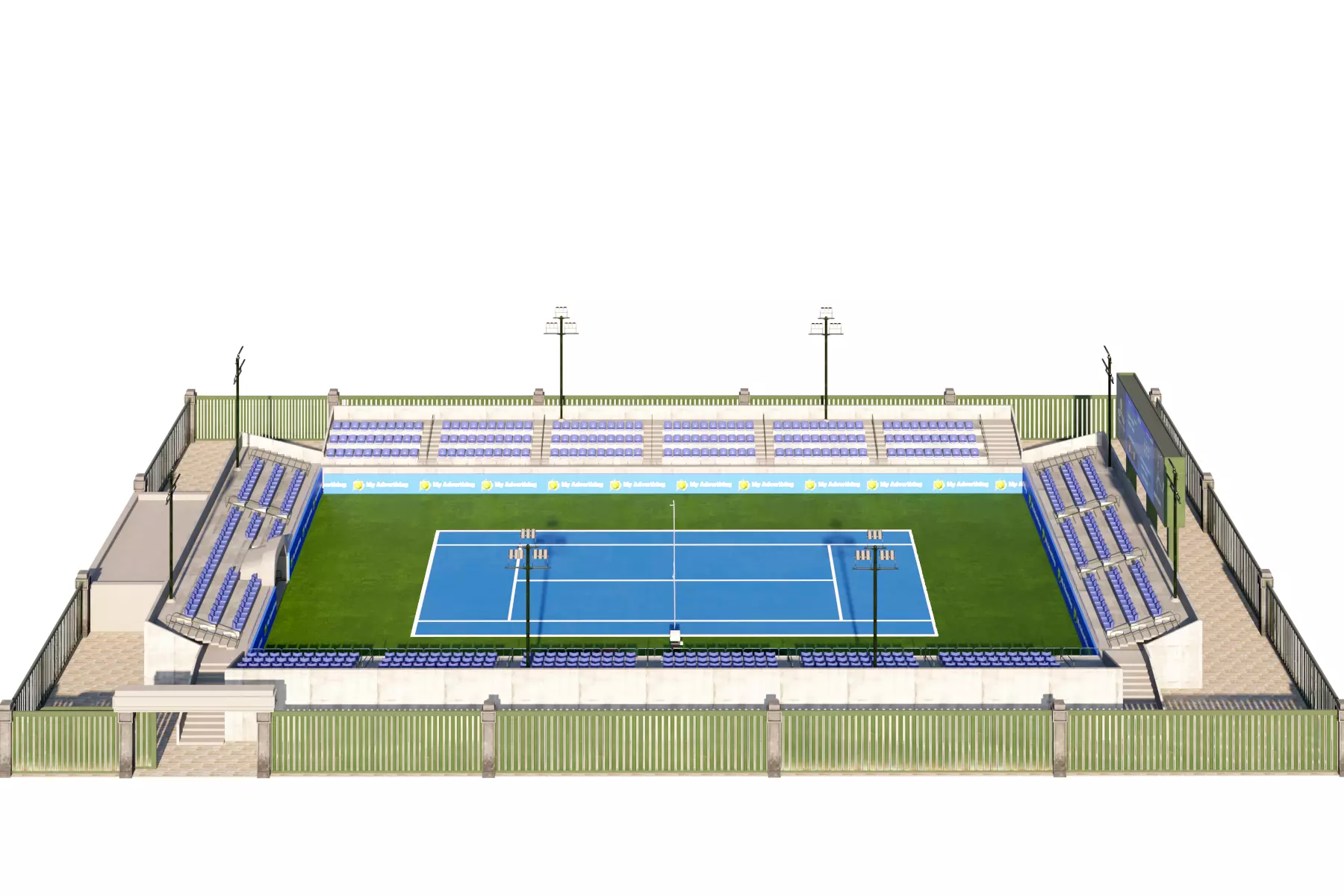 Studiom-Tennis-Court tennis court Low-poly 3D model