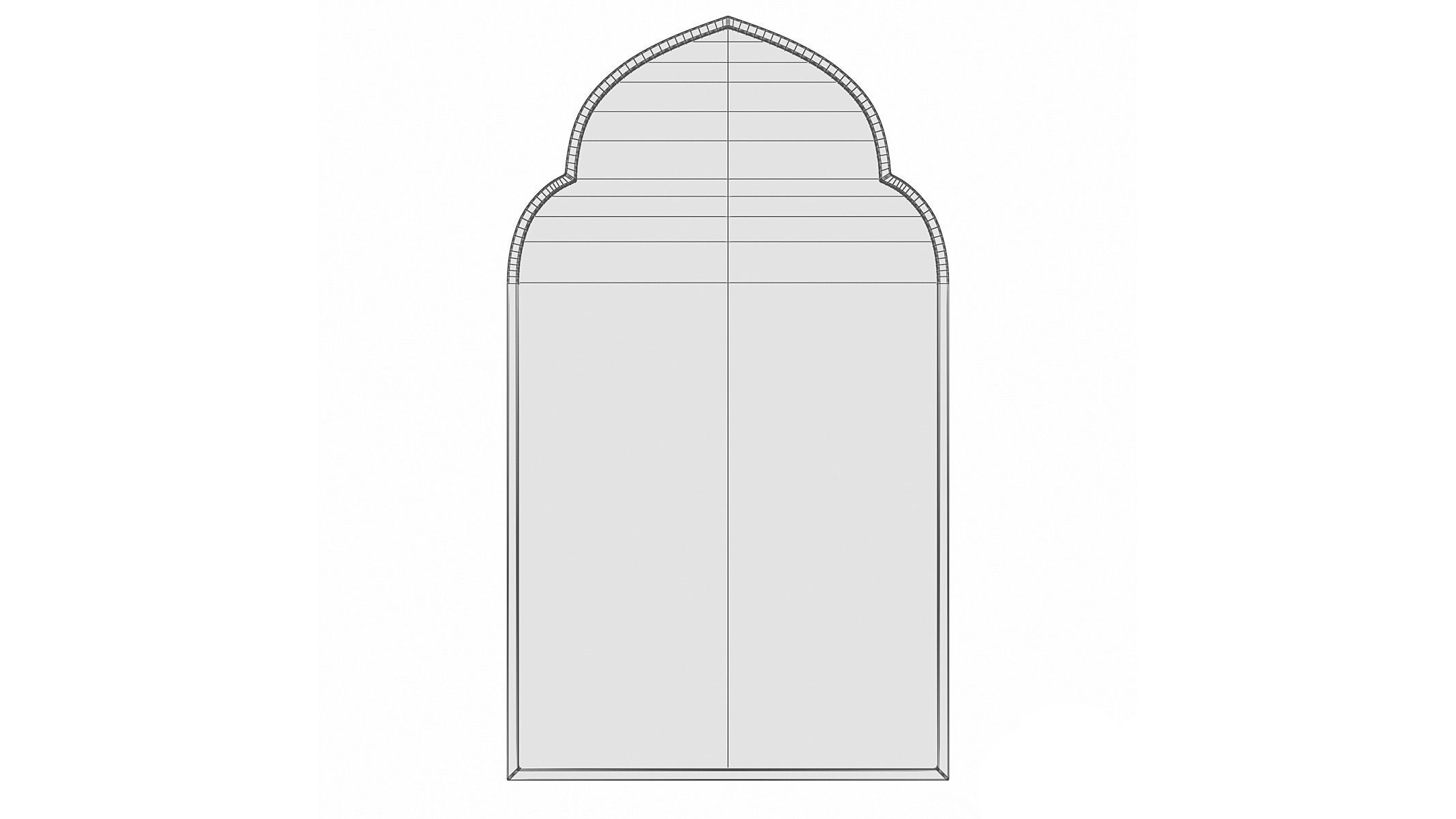 Amelia Modern - Contemporary Accent Mirror Low-poly 3D model_3