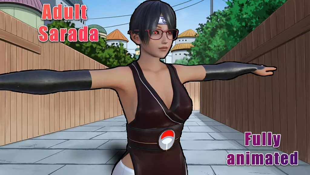 Animated Adult Uchiha Sarada Low-poly 3D model