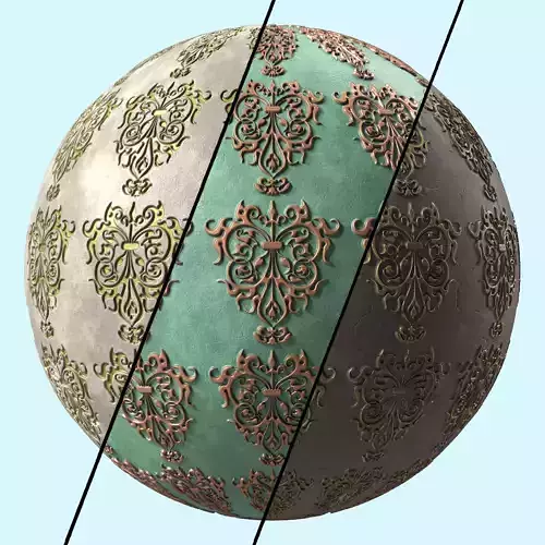 Plaster Materials 10- Ornament Plaster Pbr 4k seamless Sbsar