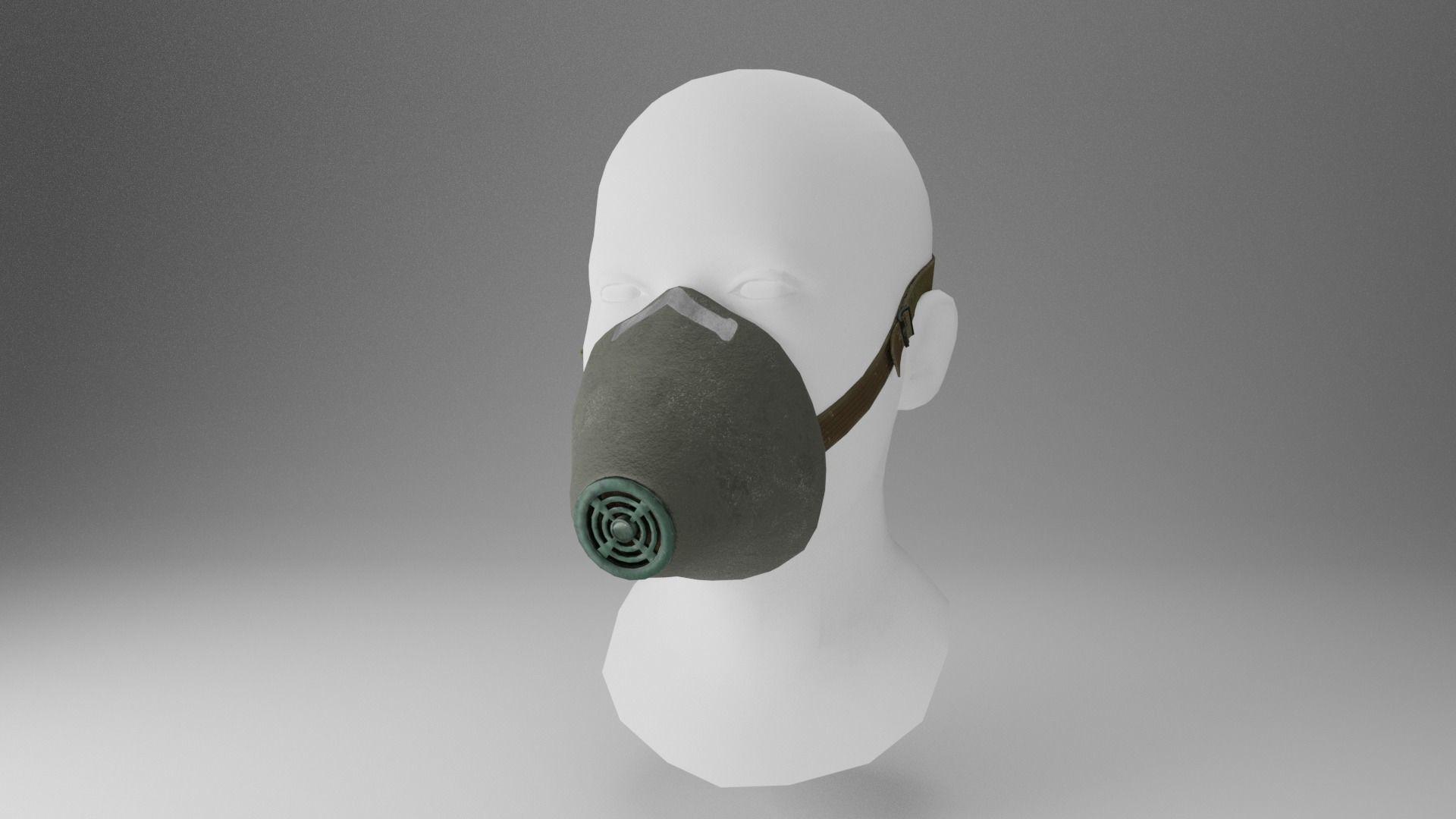 Respirator U-2K-R2 Low-poly 3D model_5