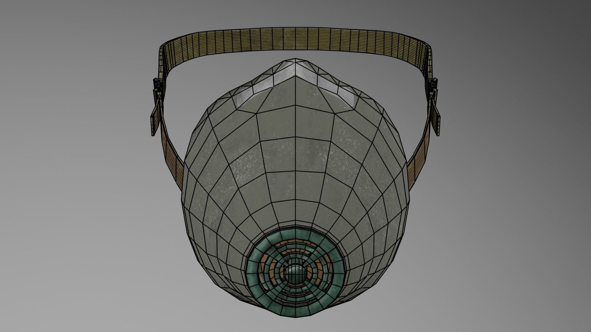 Respirator U-2K-R2 Low-poly 3D model_10