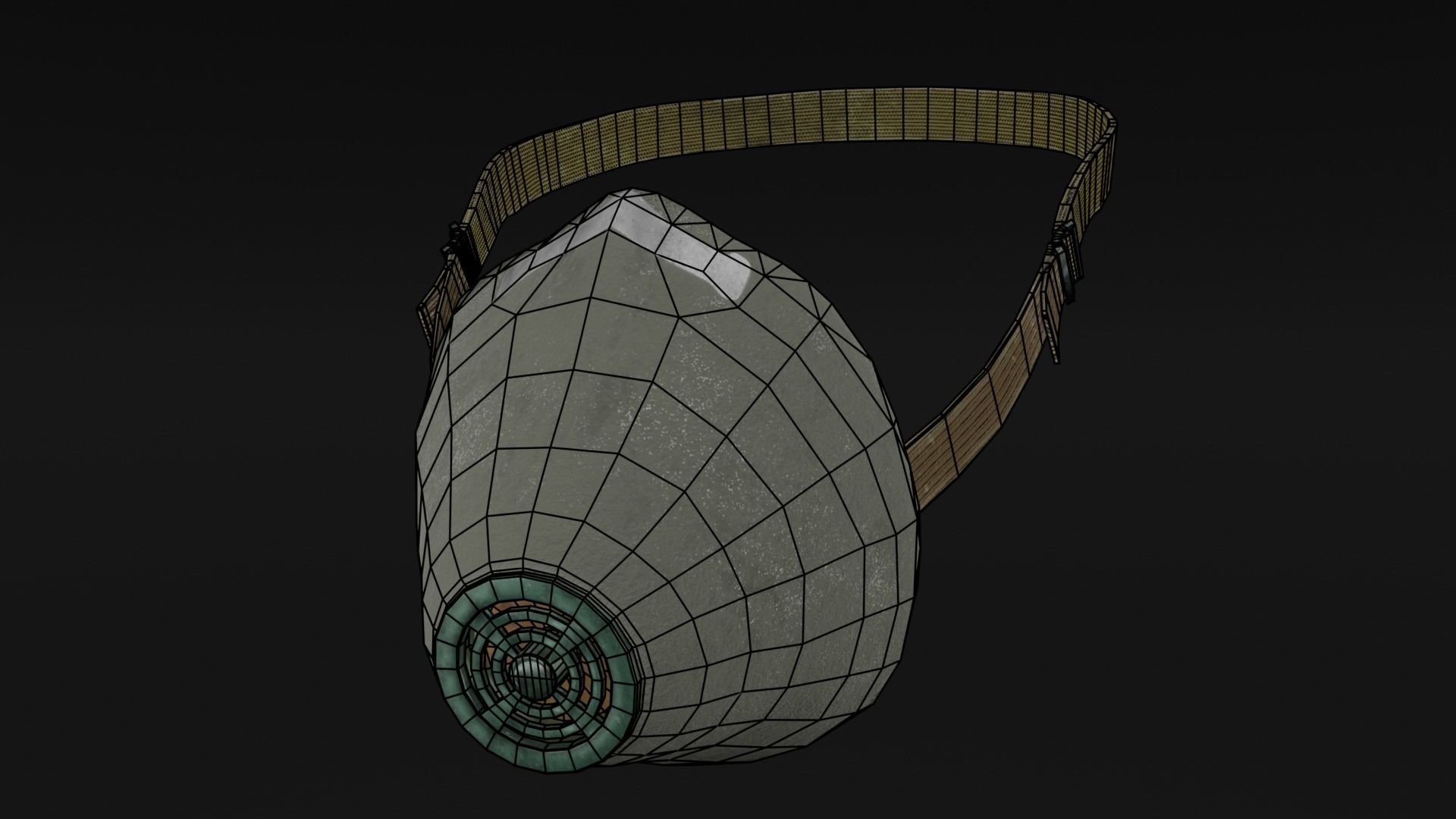 Respirator U-2K-R2 Low-poly 3D model_14