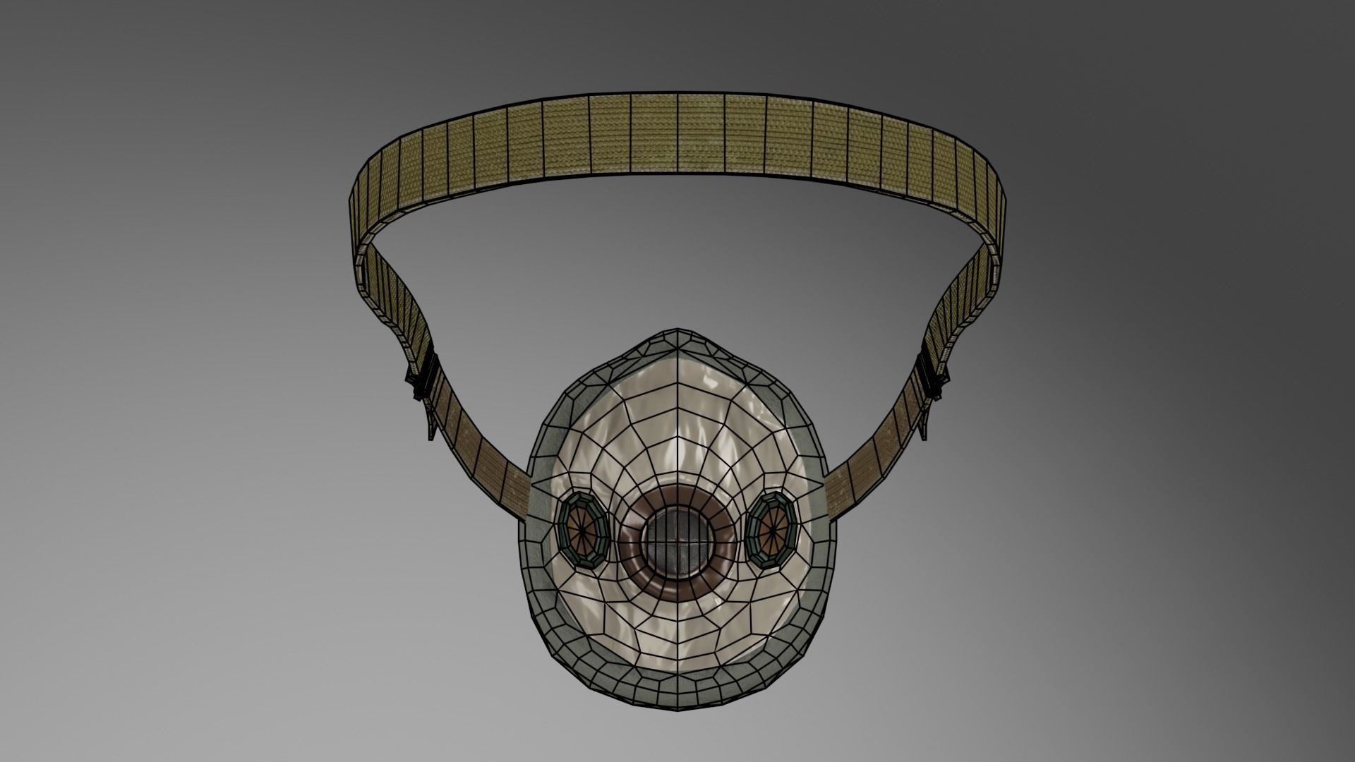 Respirator U-2K-R2 Low-poly 3D model_15
