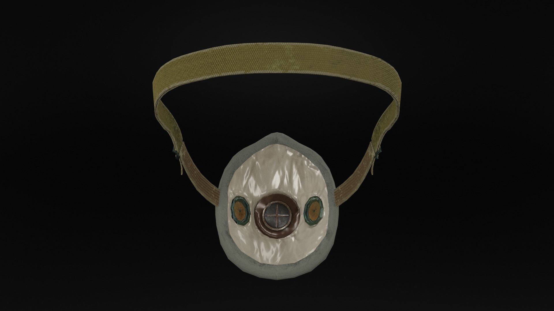 Respirator U-2K-R2 Low-poly 3D model_12