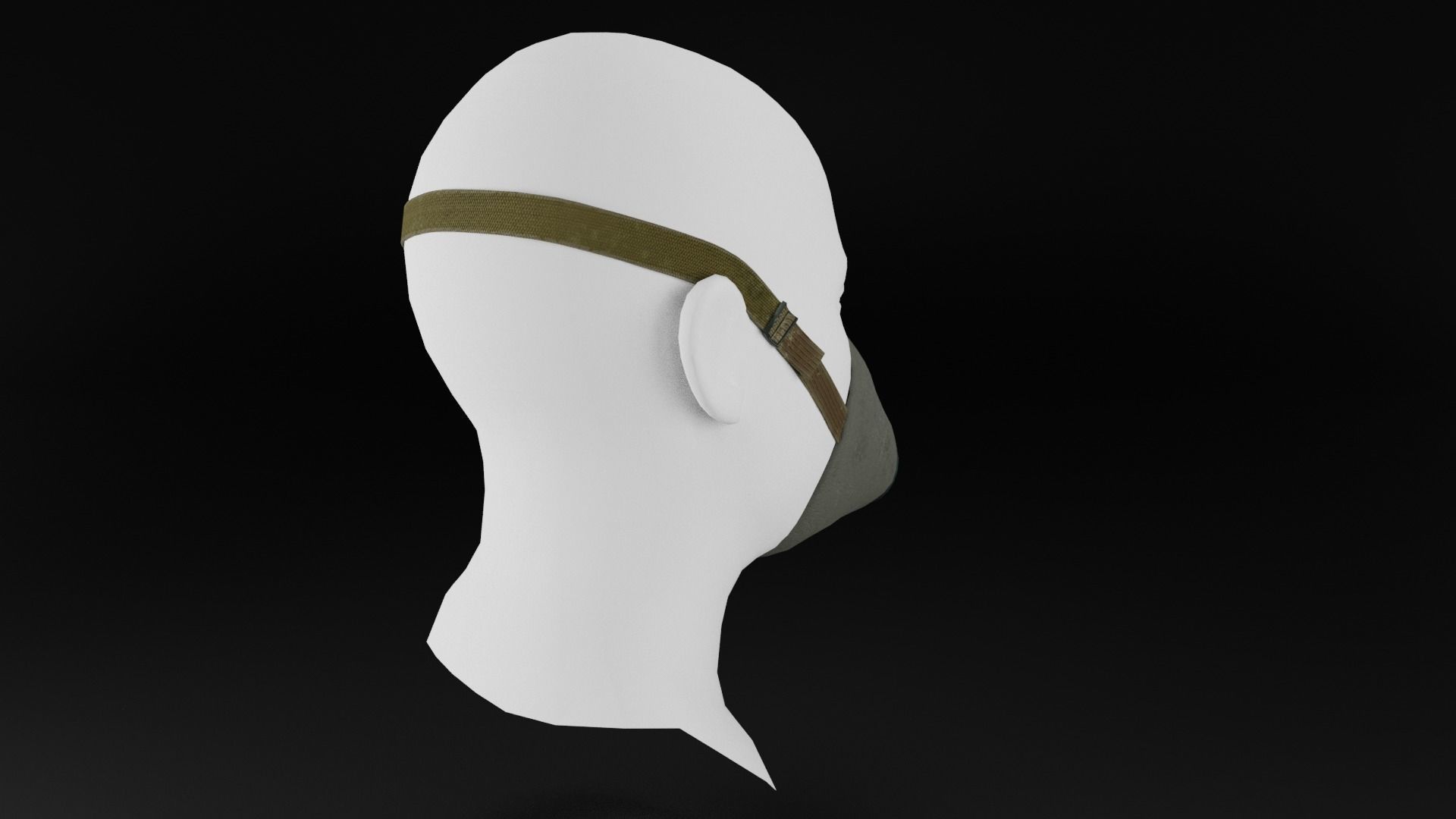 Respirator U-2K-R2 Low-poly 3D model_3