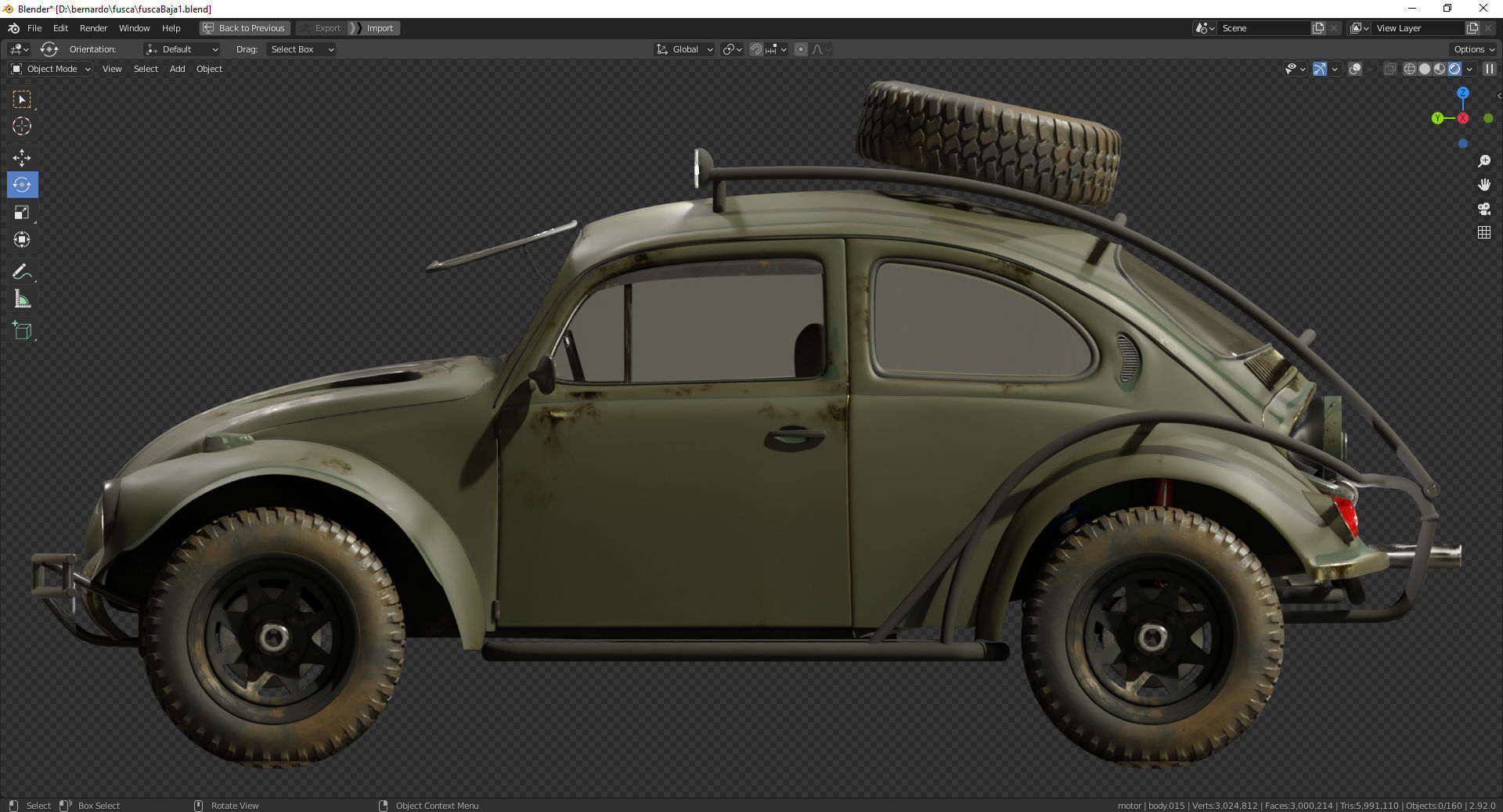 Off Road beetle 3D model_7