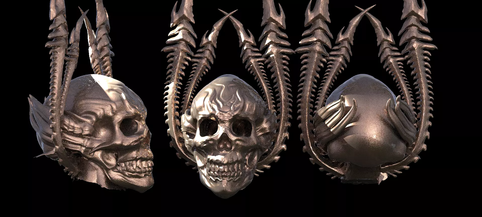 Alien Hybrid Scull Tall 3D model