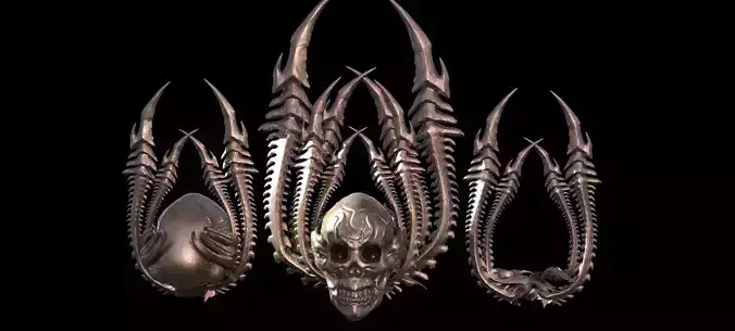 Alien Hybrid Scull Spikes 3 versions 