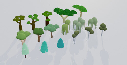 Low Poly Stylized Tree Pack Low-poly 3D model