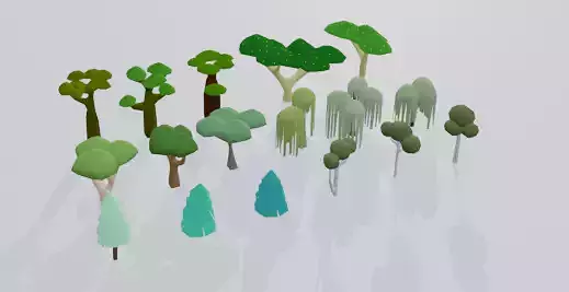 Low Poly Stylized Tree Pack Low-poly 3D model