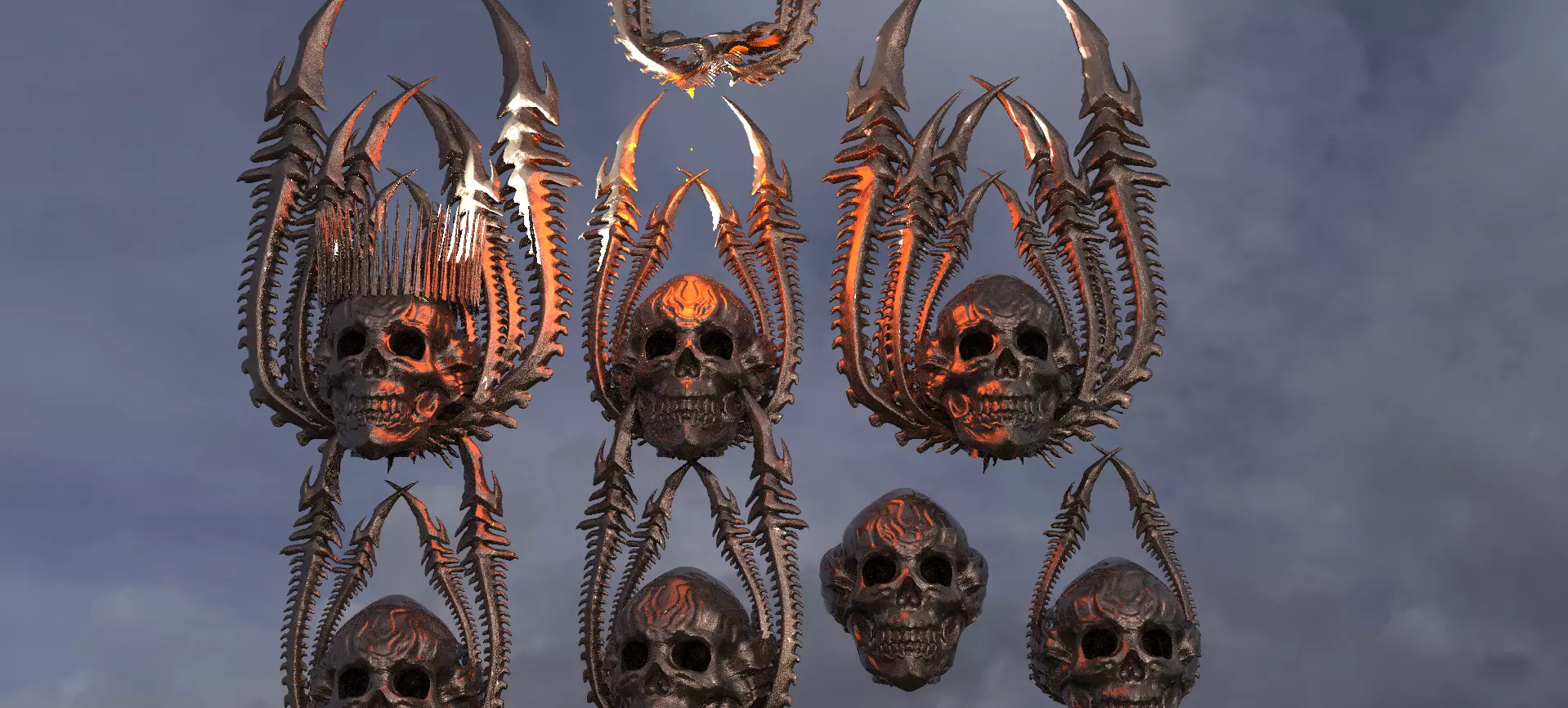 Alien Hybrid Scull Crown collection  3D model_0