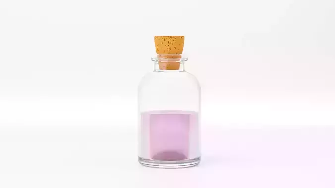 Small Bottle Laboratory Medical Glass Realistic 3D model