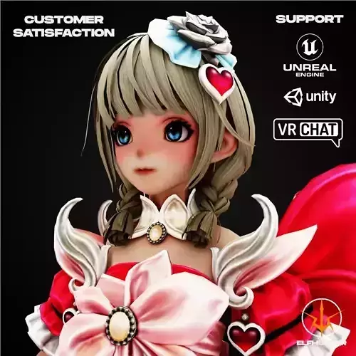 EXCLUSIVE ELF HUNTER EDITION RIGGED CHARACTER DWARF VALENTINE Low-poly 3D model