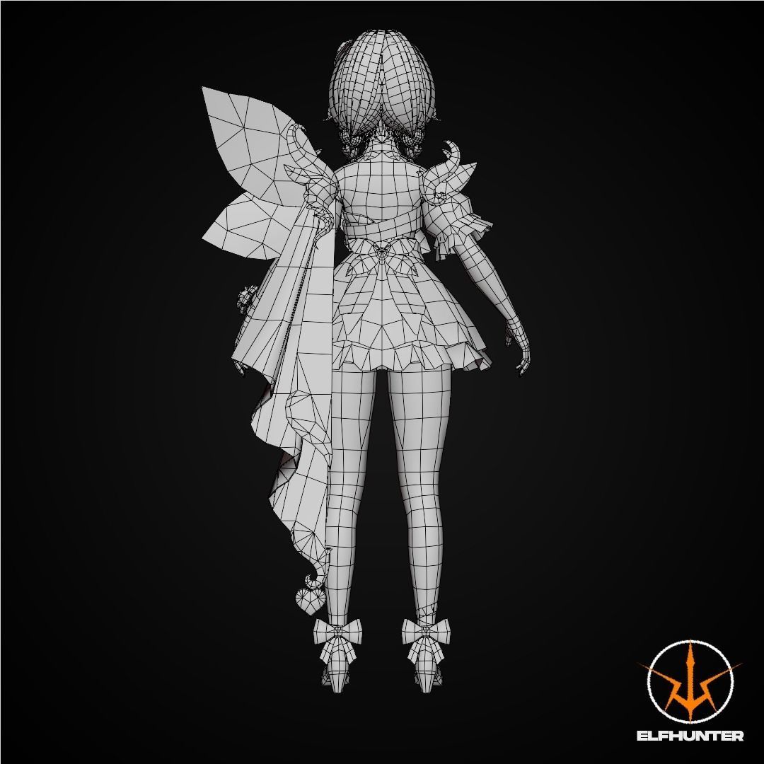 EXCLUSIVE ELF HUNTER EDITION RIGGED CHARACTER DWARF VALENTINE Low-poly 3D model_12