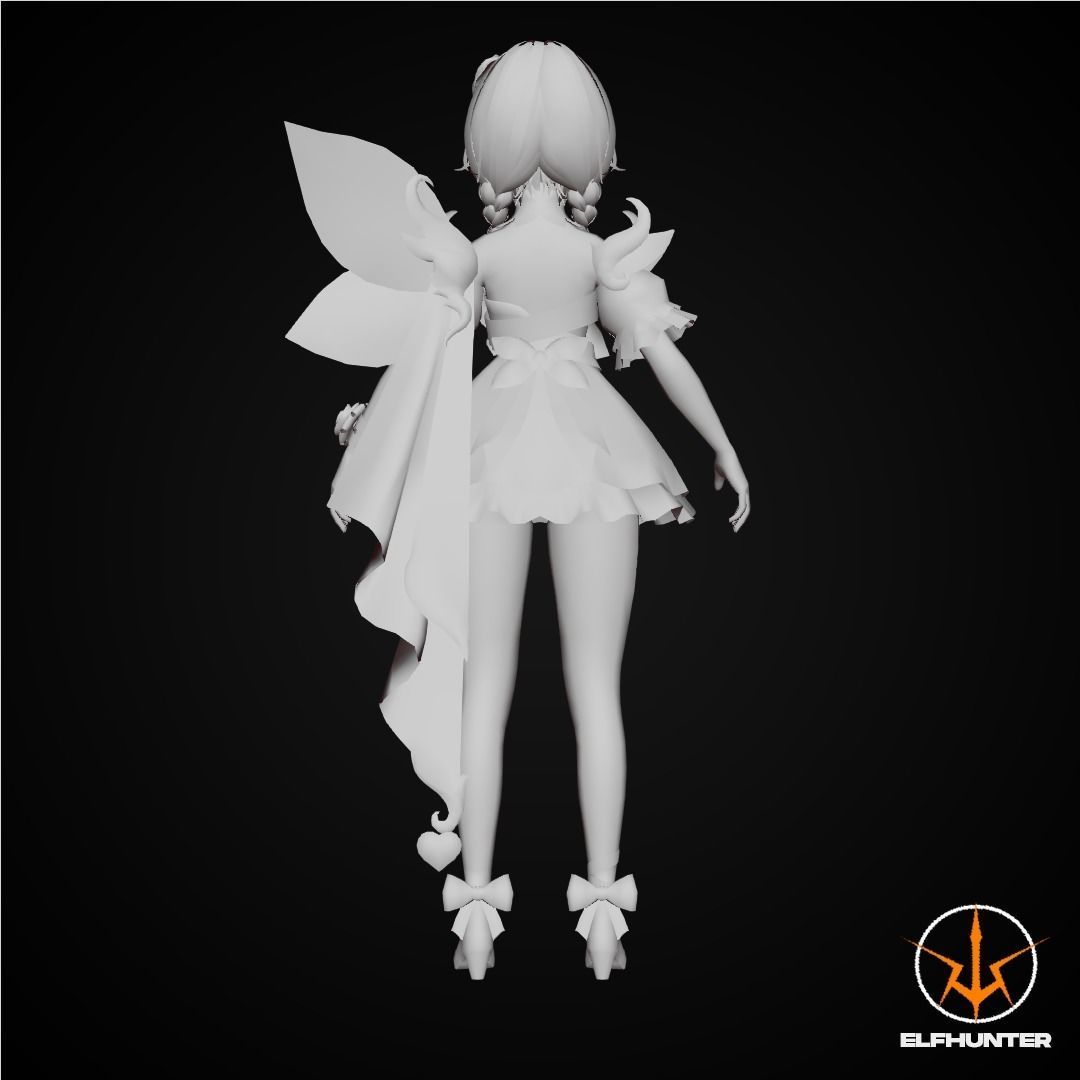 EXCLUSIVE ELF HUNTER EDITION RIGGED CHARACTER DWARF VALENTINE Low-poly 3D model_8