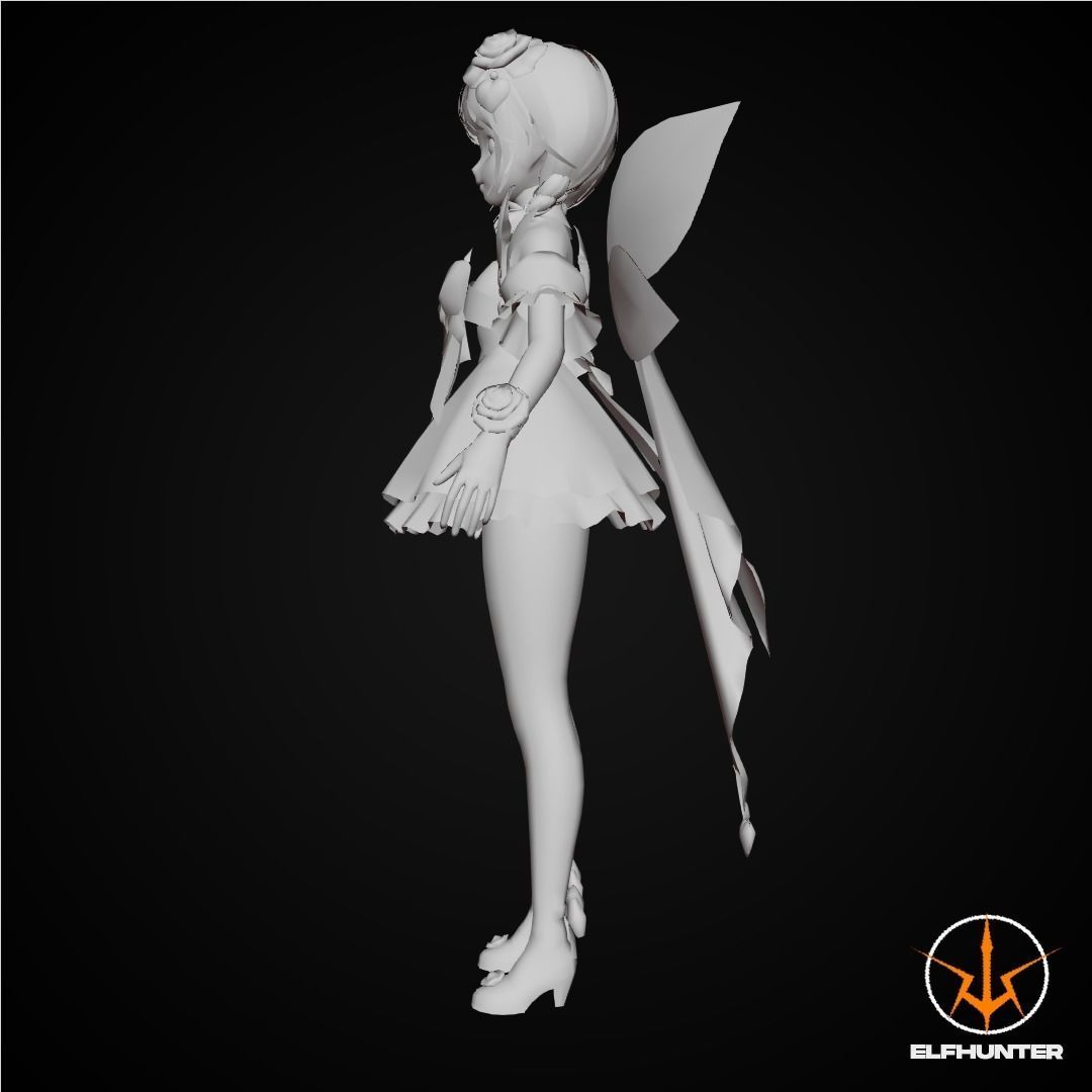EXCLUSIVE ELF HUNTER EDITION RIGGED CHARACTER DWARF VALENTINE Low-poly 3D model_9