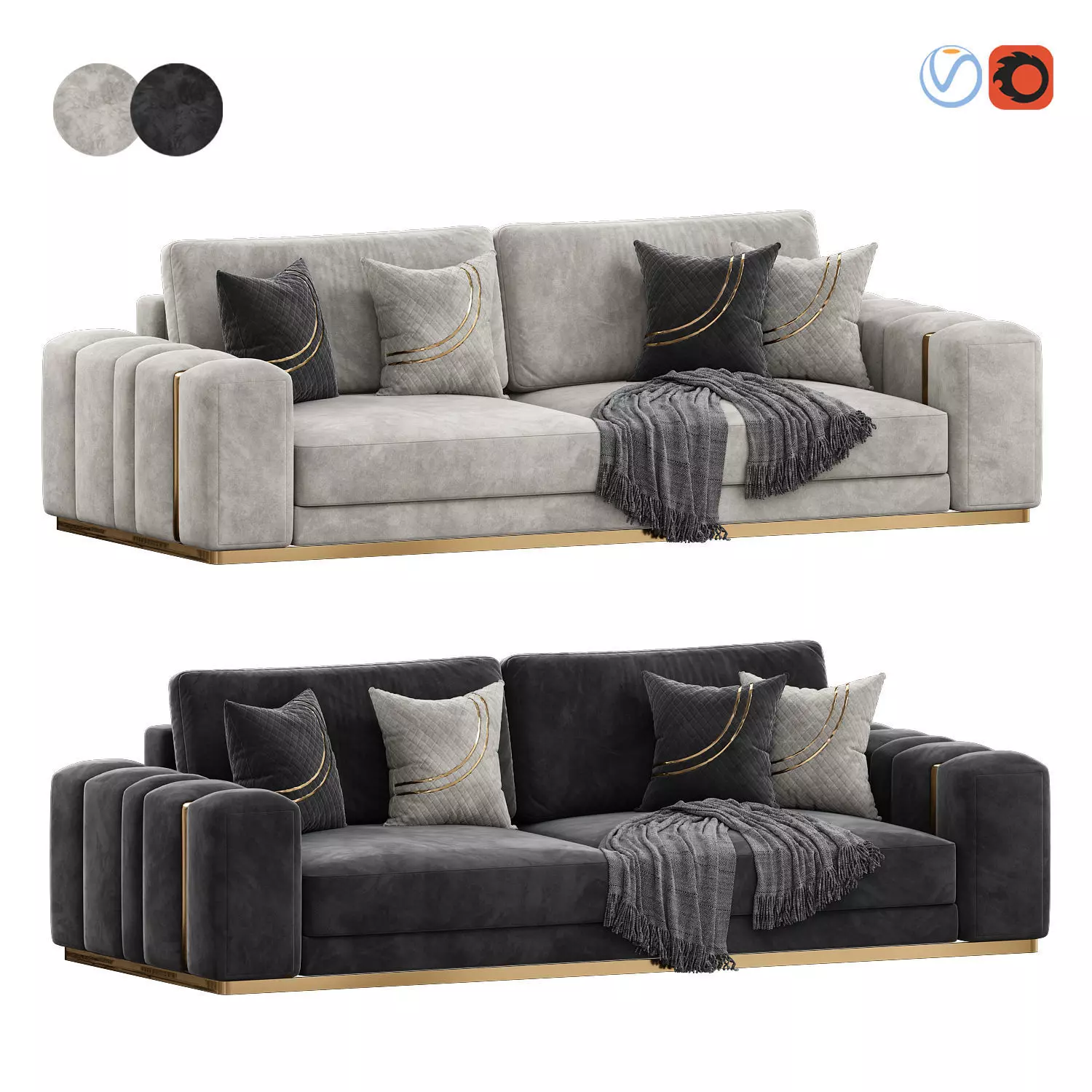 Charisma Sofa by Giorgio Collection 3D model_0