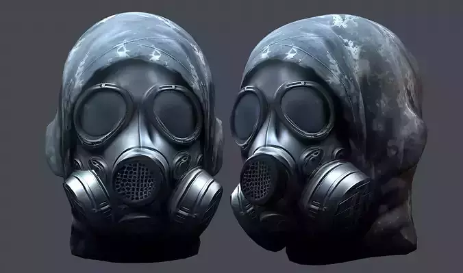 Gas mask helmet 3d model military combat
