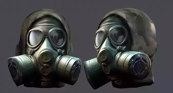 Gas mask helmet 3d model military combat