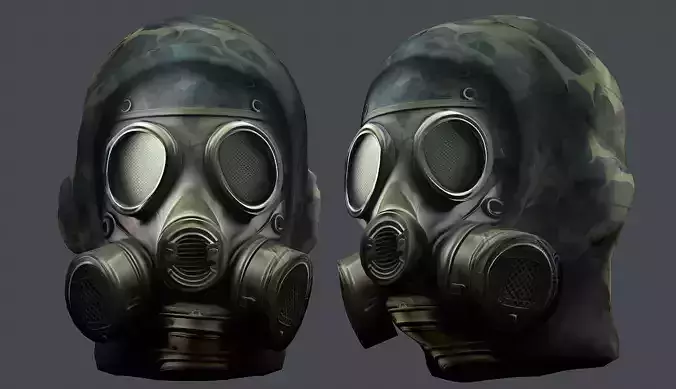 Gas mask helmet 3d model military combat