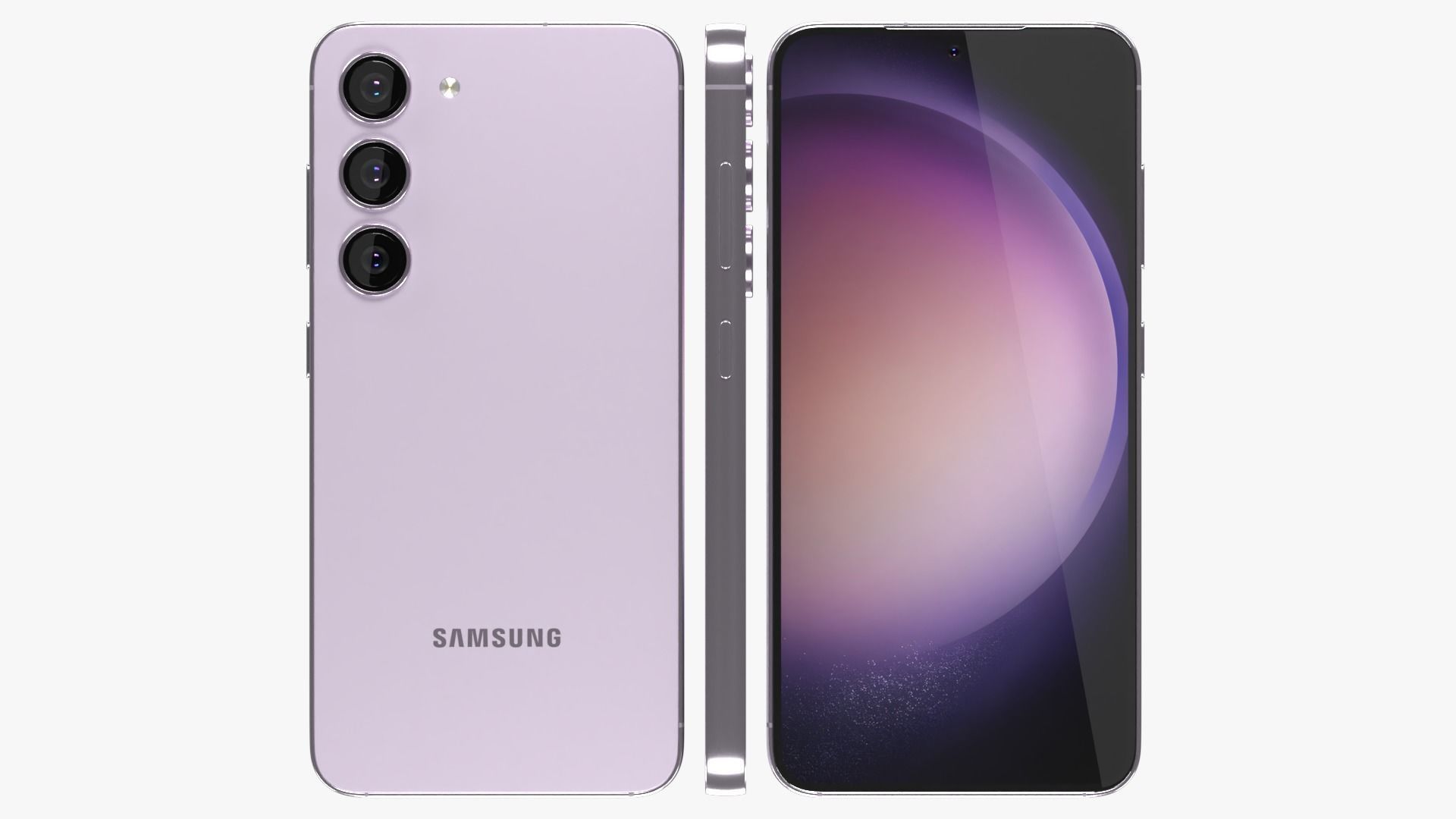 Samsung Galaxy S23 Lavender Low-poly 3D model_2