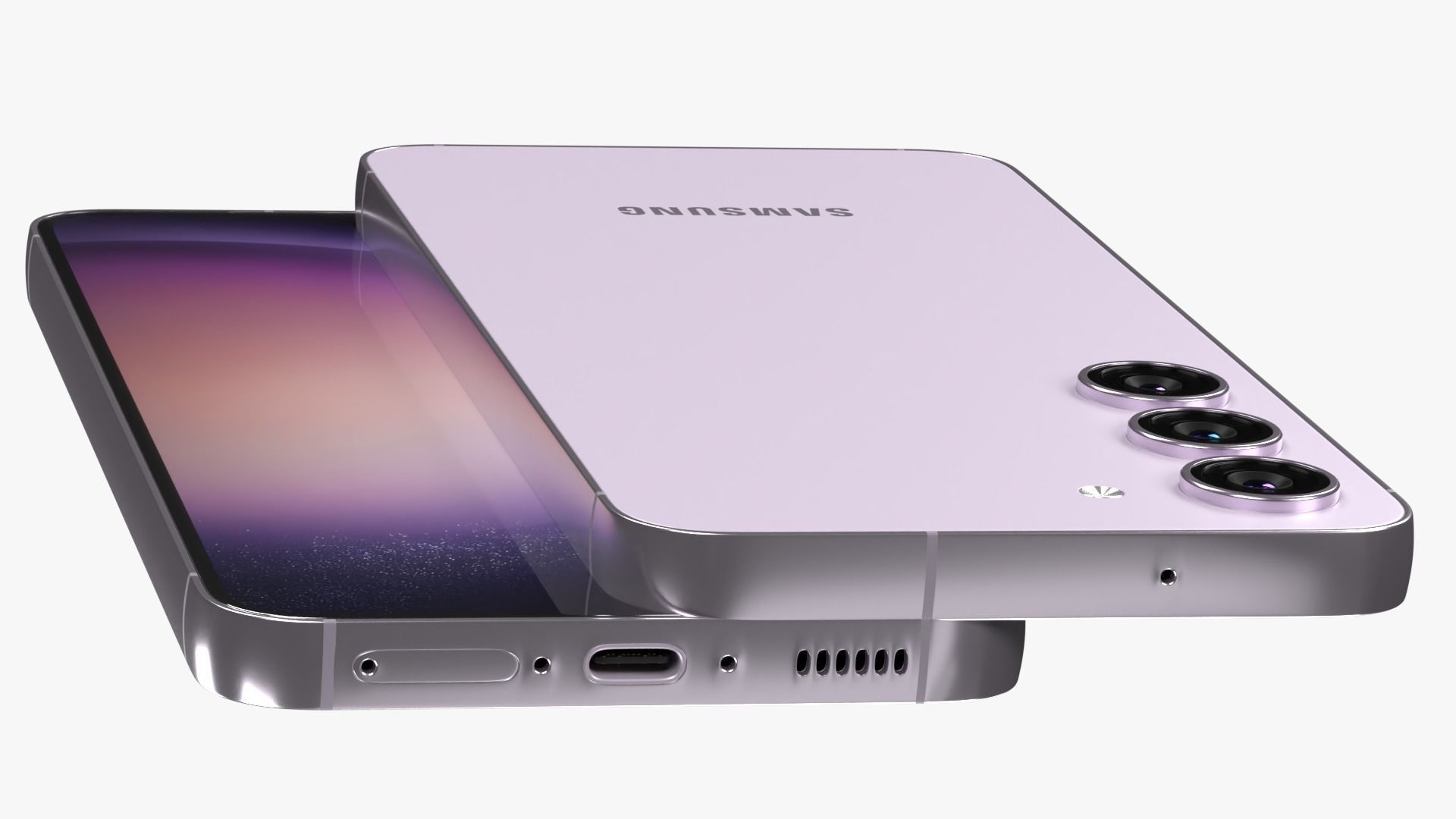 Samsung Galaxy S23 Lavender Low-poly 3D model_6
