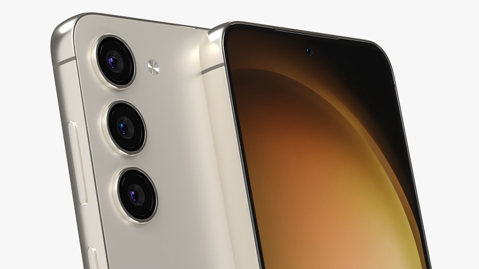 Samsung Galaxy S23 Cream Low-poly 3D model_3