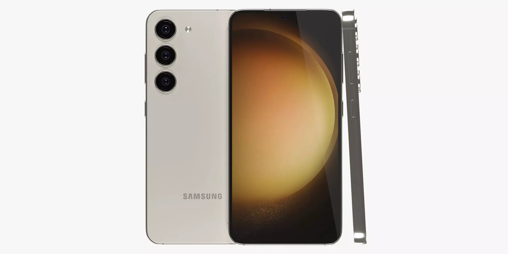 Samsung Galaxy S23 Cream Low-poly 3D model_0