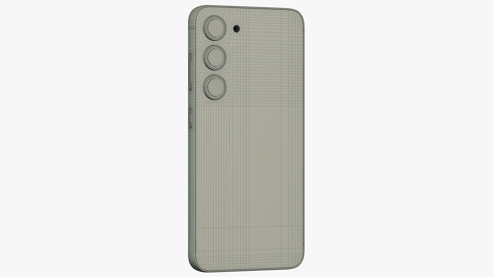 Samsung Galaxy S23 Cream Low-poly 3D model_19