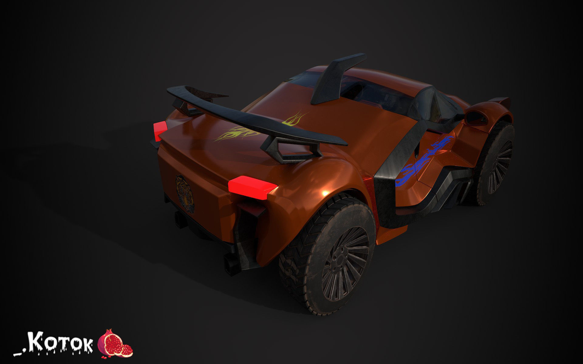 Vehicle car Low-poly 3D model_15