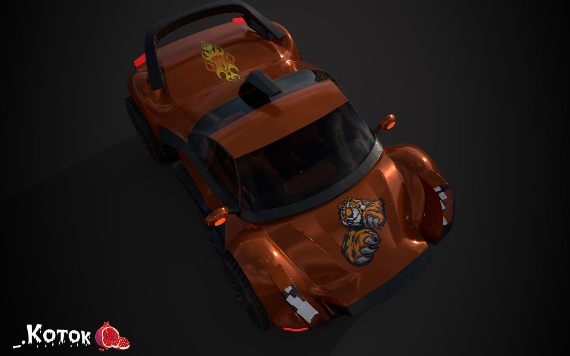 Vehicle car Low-poly 3D model_17