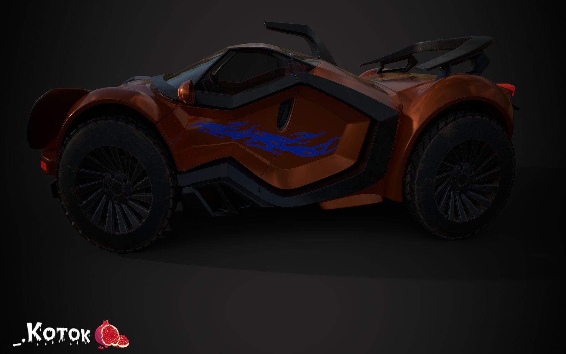 Vehicle car Low-poly 3D model_14