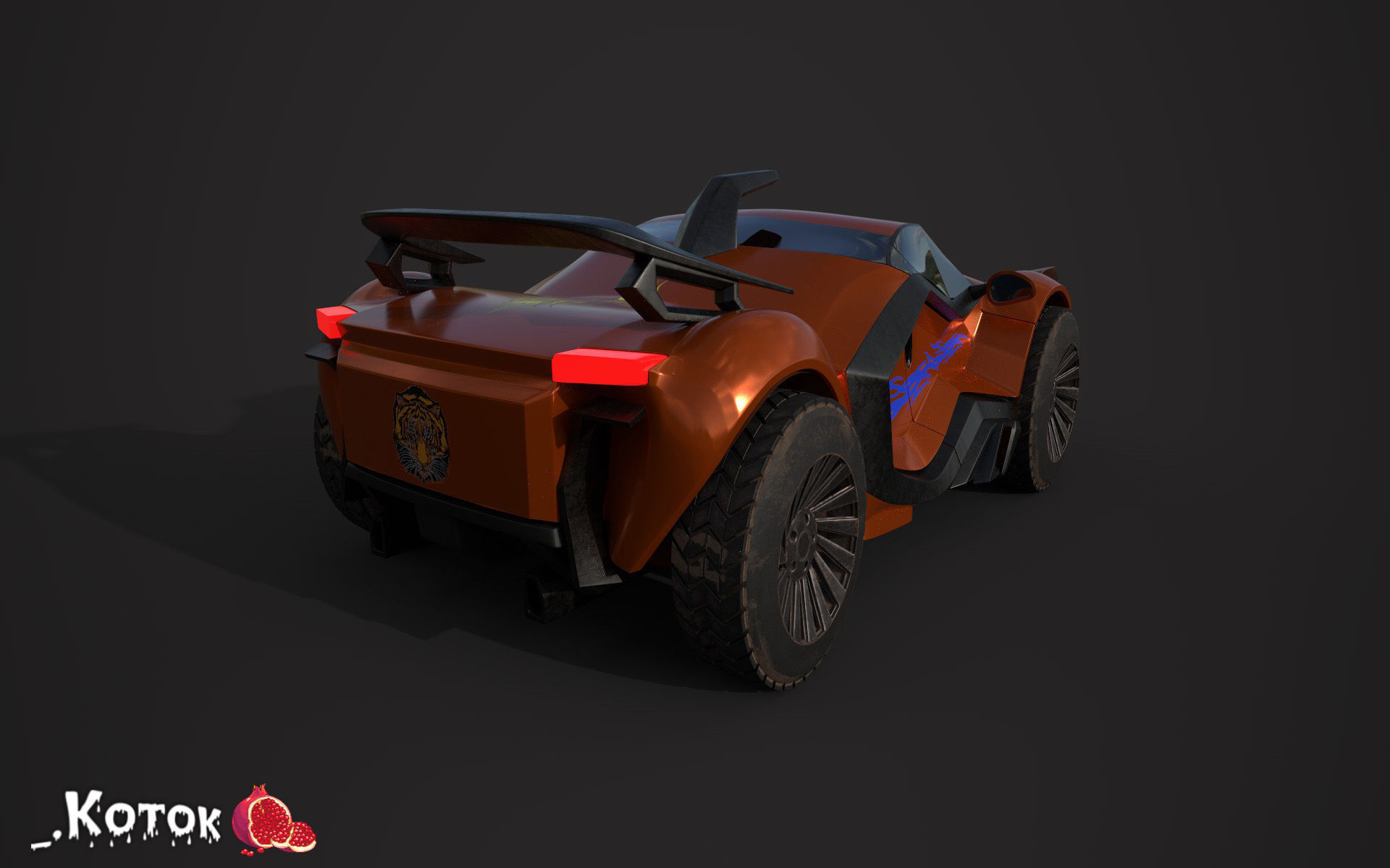 Vehicle car Low-poly 3D model_11