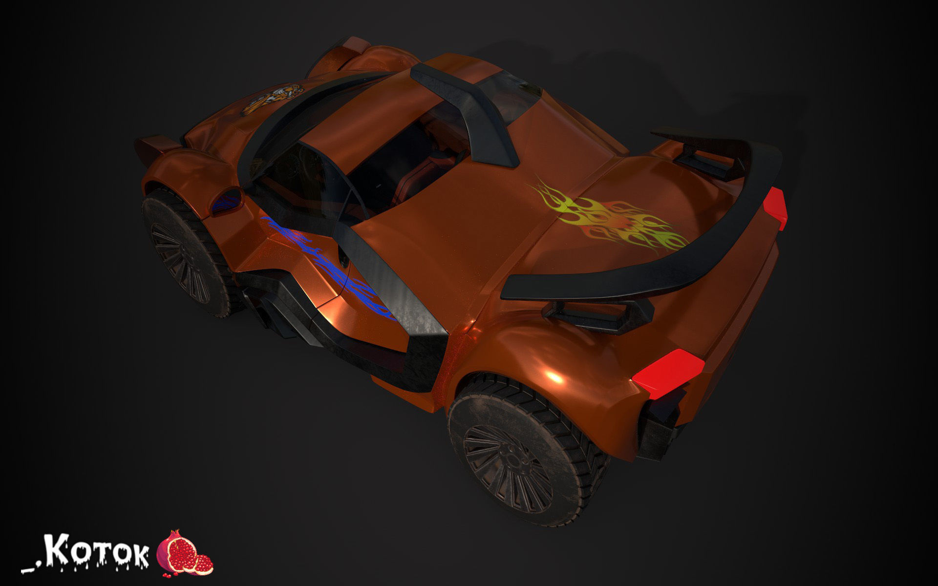 Vehicle car Low-poly 3D model_16