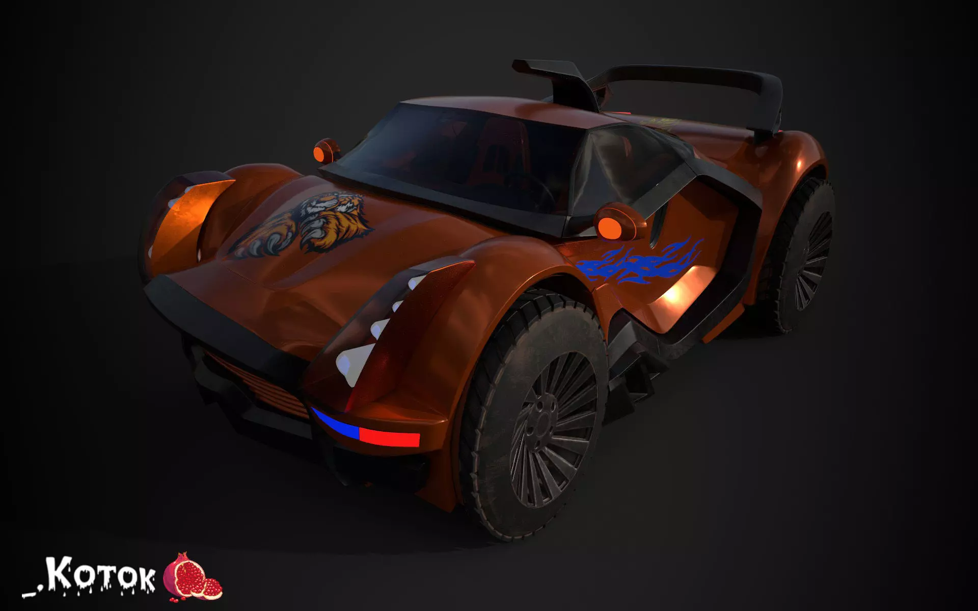 Vehicle car Low-poly 3D model_0