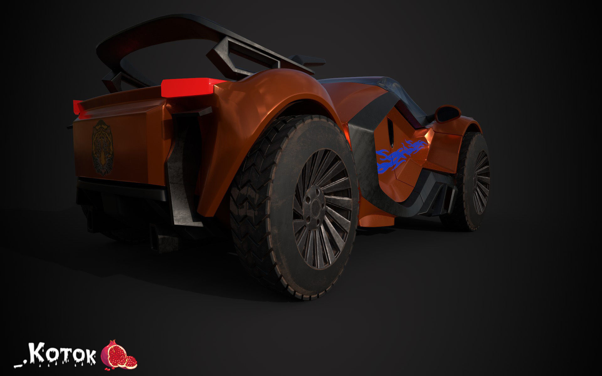 Vehicle car Low-poly 3D model_19