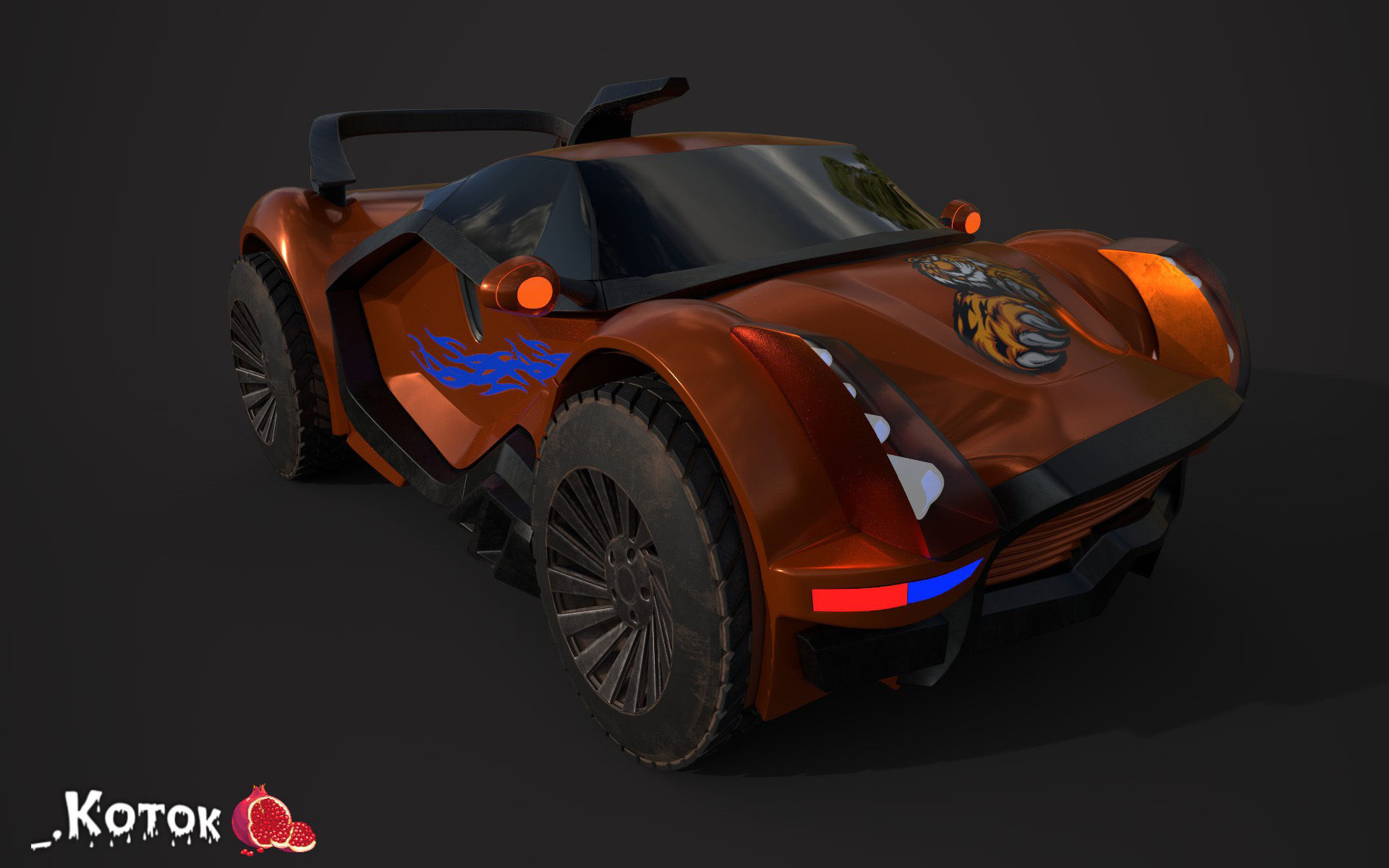 Vehicle car Low-poly 3D model_6