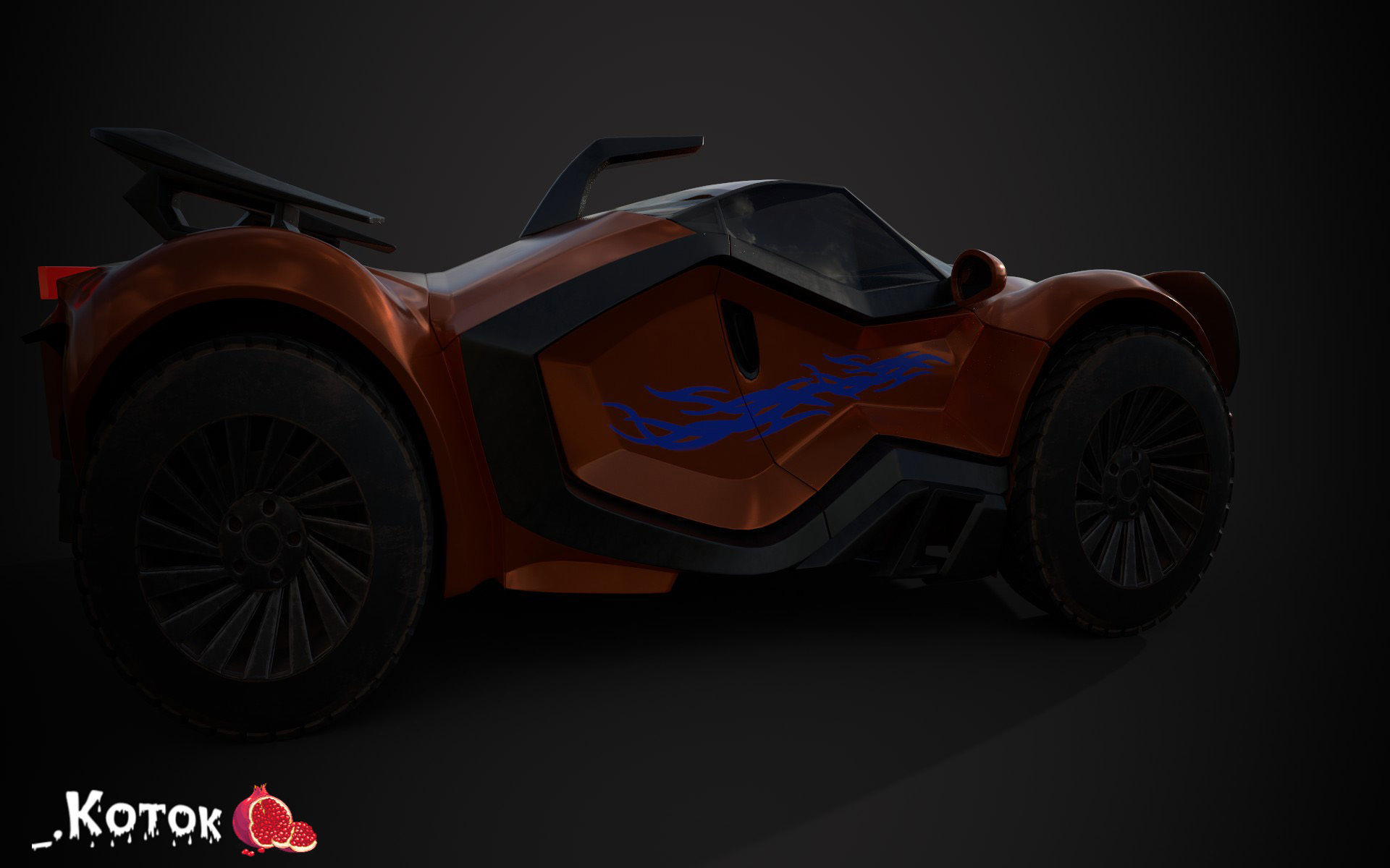 Vehicle car Low-poly 3D model_18